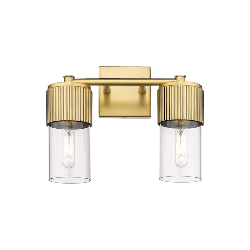 Innovations Lighting 428-2W-10-14 Bolivar Vanity Bolivar 2 Light 14" - Brushed Brass / Clear