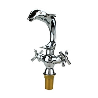 Chrome Bathroom Faucets 9.5 in. Dolphin Shaped Bathroom Sink Faucet with 2 Handles Renovators Supply