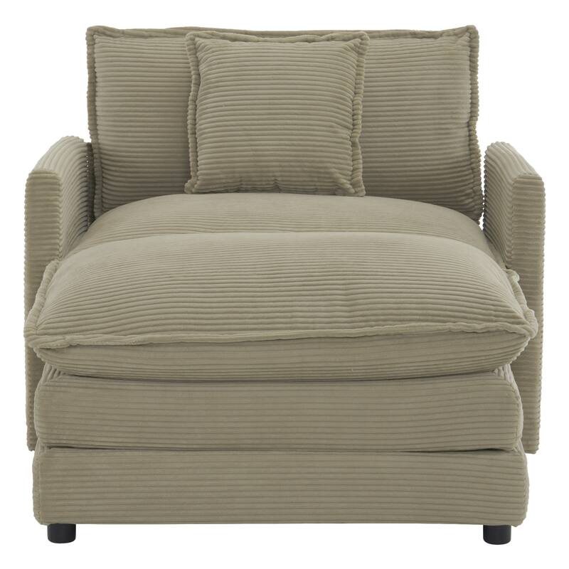 Roomfitters Compact L-Shape Sectional Sofa, Upholstered Corduroy Couch with Side Storage Pockets for Stylish Living Room