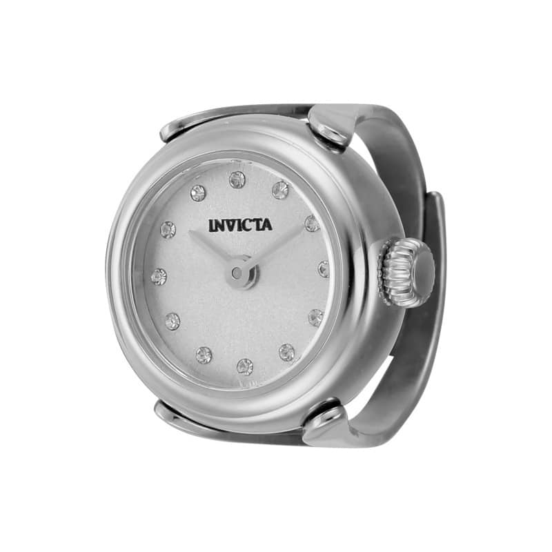 Invicta Women's 44480 Mini Quartz 2 Hand Silver Dial Ring Watch