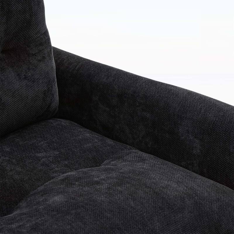 Mid Century Swivel Barrel Chair with Thick Padded Seat