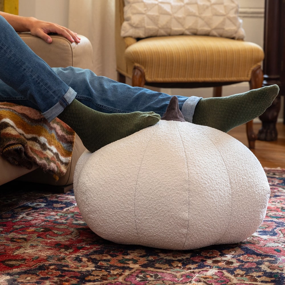 Jaxx Pumpkin Pouf - Luxurious Ottoman for Fall & Halloween Decor