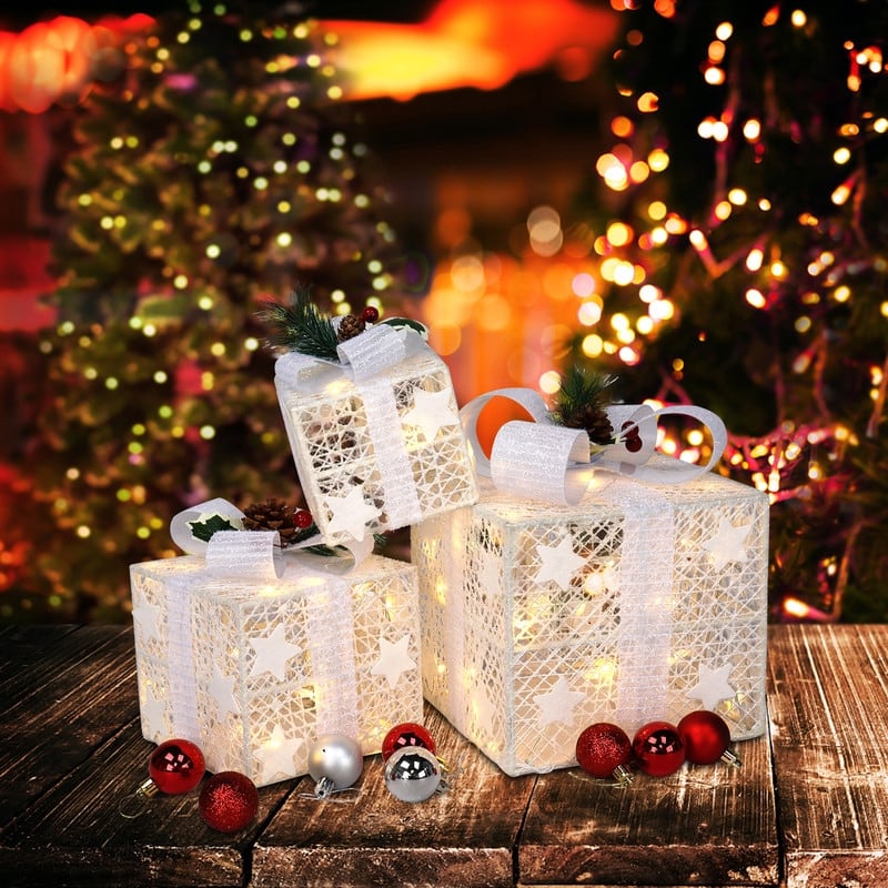 Lighted Gift Boxes Christmas Decoration Set of 3
