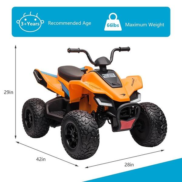 dimension image slide 1 of 3, Kids Ride on ATV, 24V Battery Powered Kids Electric Vehicle
