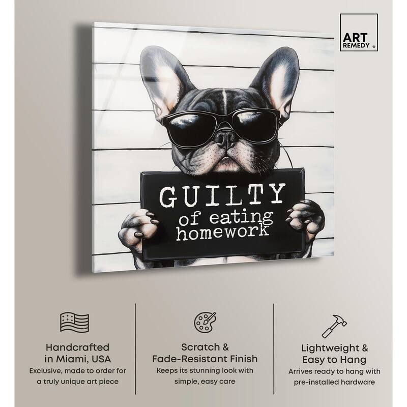 Guilty of Eating Homework Acrylic by Art Remedy, Ready to Hang