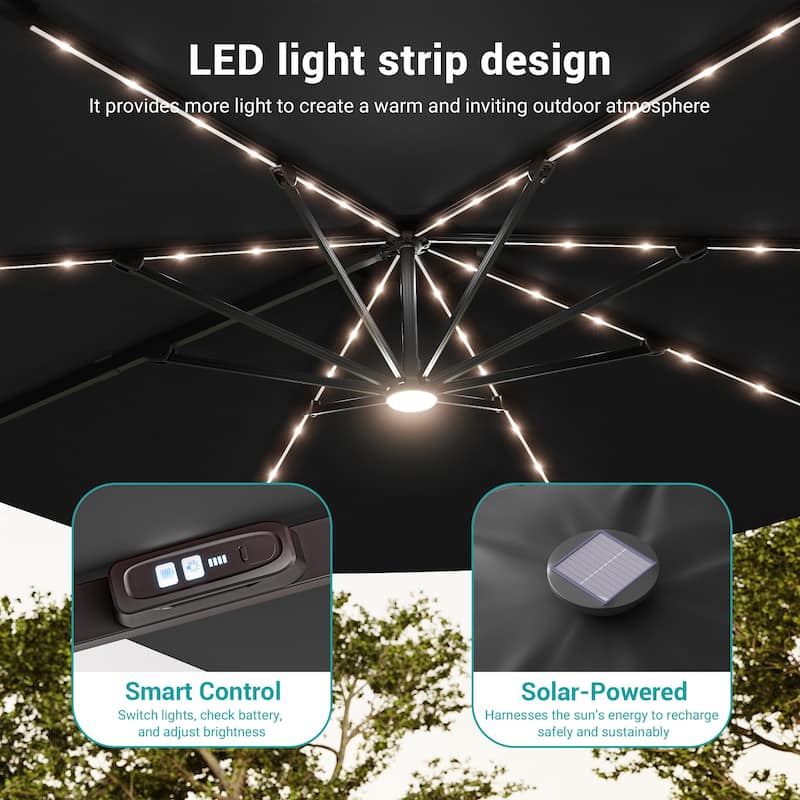 Sonkuki Outdoor 10FT LED Patio umbrella for Garden