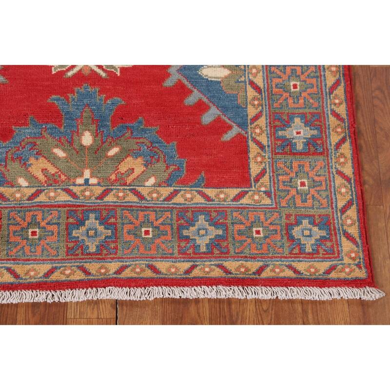 Red Kazak Accent Rug Hand-Knotted Wool Carpet - 3'4" x 5'1"
