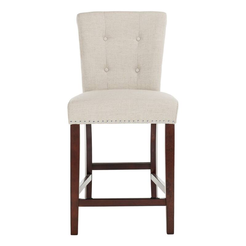 SAFAVIEH Maruse 26-inch Tufted Counter Stool (Set of 2) - 20" x 26.5" x 40.5" - 20Wx27Dx41H