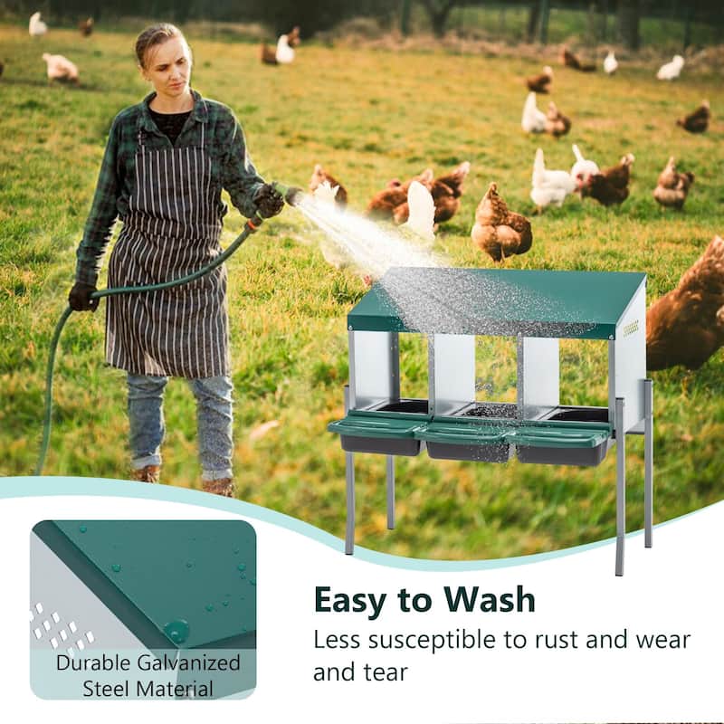 Nesting Boxes for Chickens 3 Holes Chicken Nesting Boxes with Legs