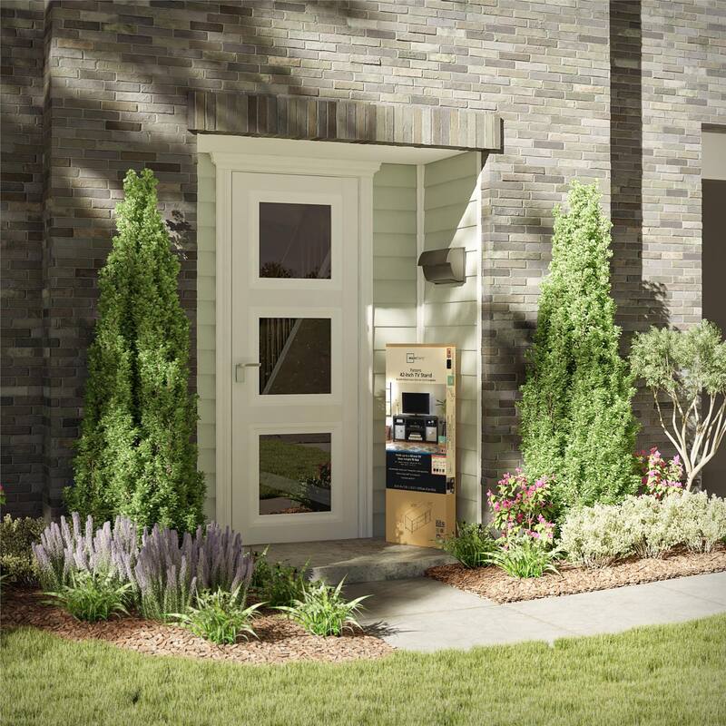 Anmytek Black Media Console TV Stand for up to 50 Inch TV, Open Shelf Entertainment Center