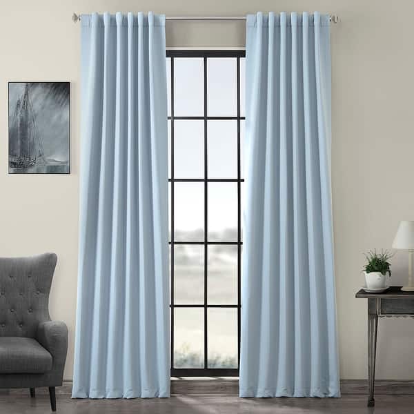 slide 2 of 83, Exclusive Fabrics Room Darkening 96-inch Curtain Panel Pair (2 Panels) 50 X 96 - Frosted Blue
