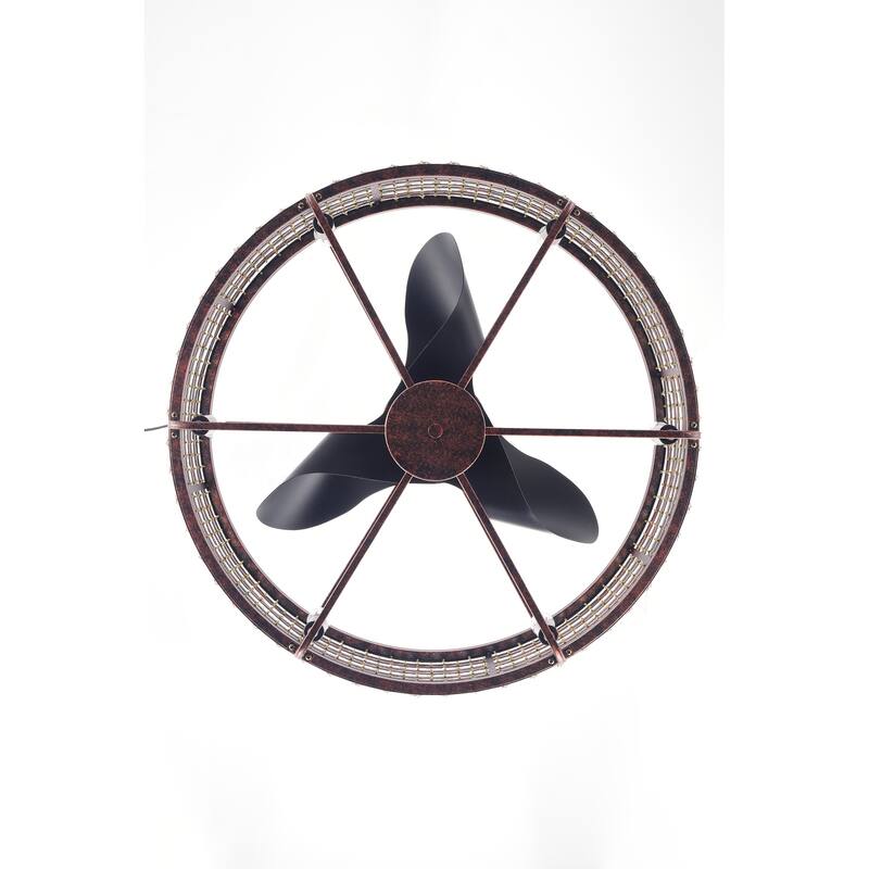 Juliet Rustic Bronze 28-Inch 6-Light Metal & Crystal Drum Shade Lighted Ceiling Fan (Includes Remote)