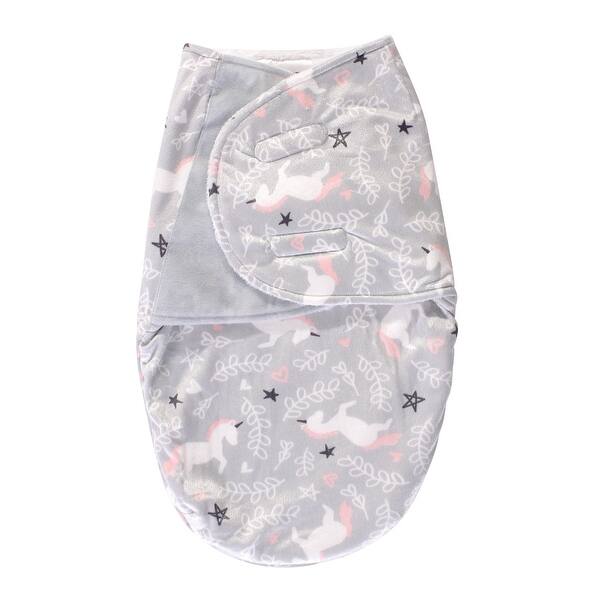 slide 1 of 1, Hudson Baby Infant Girl Plush Swaddle Wrap, Gray Unicorn, 0-3 Months - Gray Unicorn - 0-3 Months 0-3 Months - Gray Unicorn