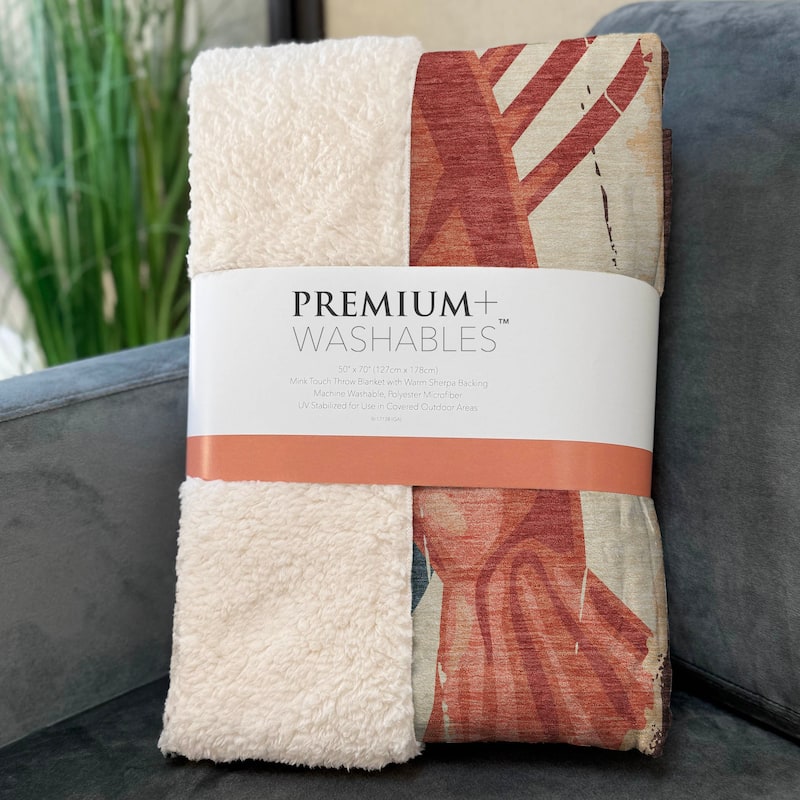 Premium Machine Washable ASB150 Lobster Market Sherpa Throw Blanket