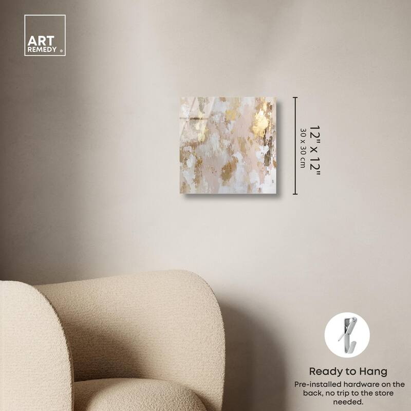 Golden Glimmer Gesture I Acrylic by Art Remedy, Ready to Hang