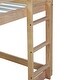 preview thumbnail 22 of 25, Rubber Wood Twin Size Floor Bunk Bed with Ladder, Low Height Design