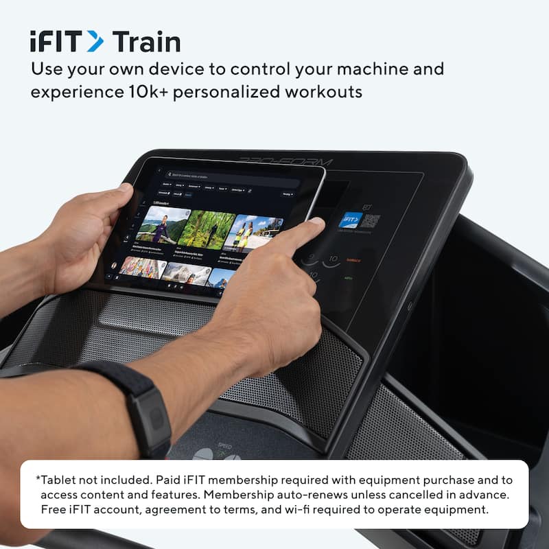 ProForm Carbon TL; Treadmill for Walking and Running with 5" Display, Built-In Tablet Holder and SpaceSaver Design