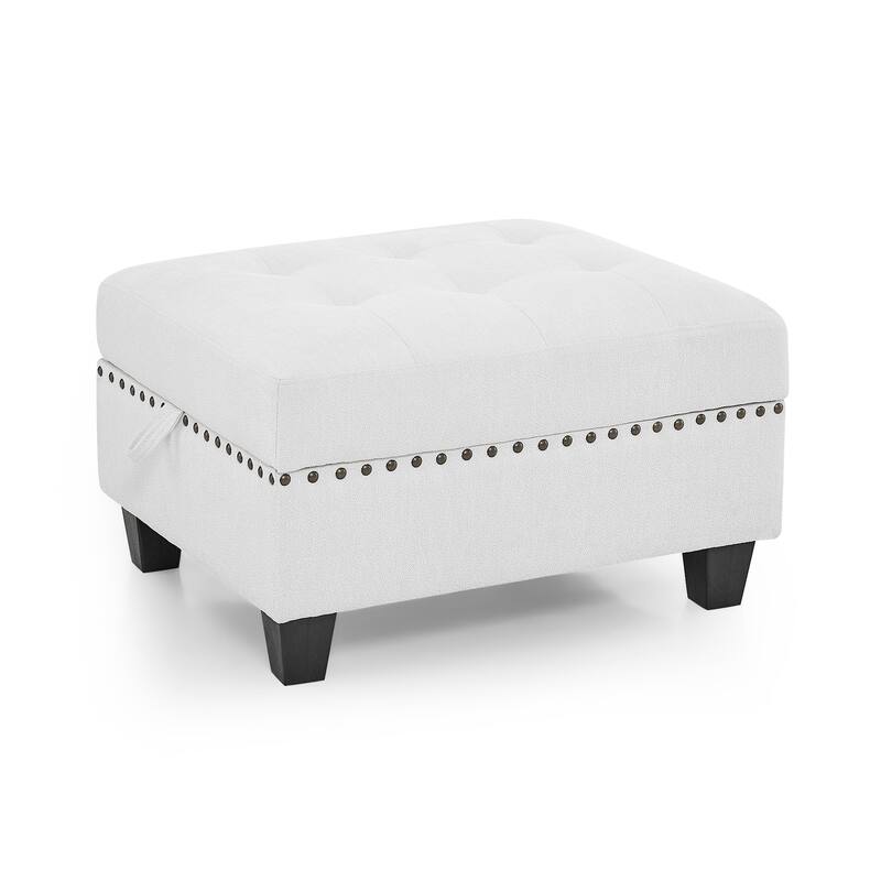 Ottoman for Modular Sectional,Grey(25.5"x31.5"x19") - Ivory
