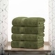 preview thumbnail 31 of 140, Superior Egyptian Cotton Pile Heavyweight Bath Towel Set of 4 Forest Green