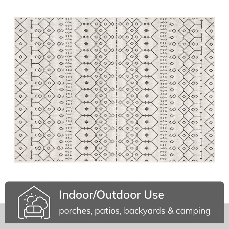 Well Woven Medusa Nord Indoor Outdoor Area Rug - 5'3" x 7'3" - Ivory