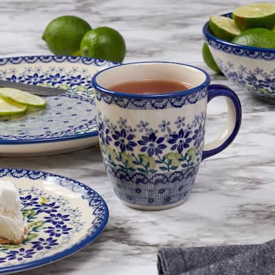 Blue Rose Polish Pottery Manufaktura Coffee Mug