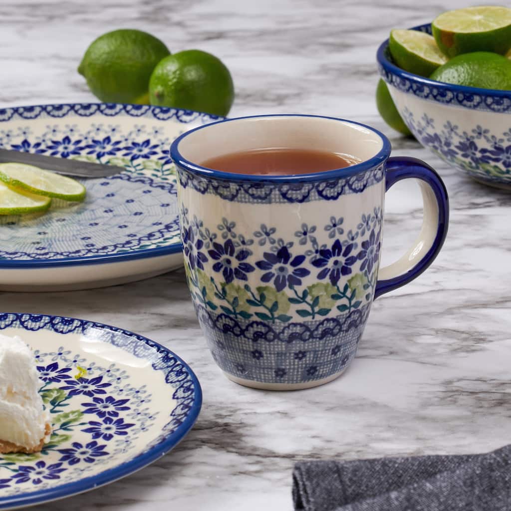Blue Rose Polish Pottery Manufaktura Coffee Mug