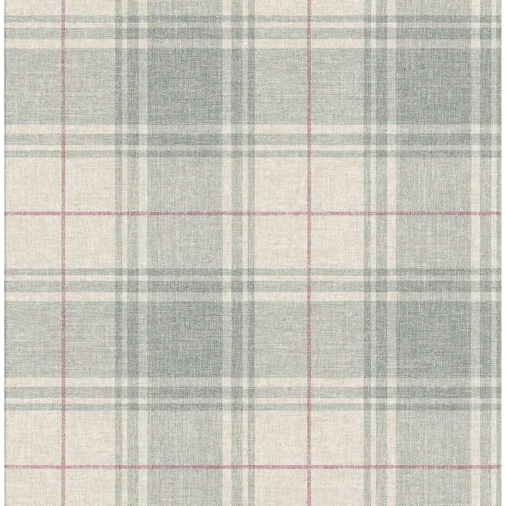 Seabrook Designs Libbie Flannel Plaid Unpasted Wallpaper