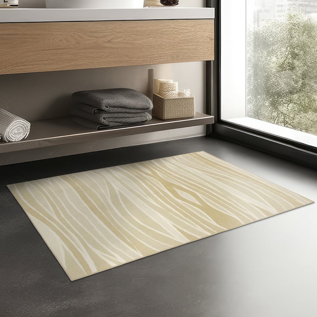 My Magic Carpet Machine Washable Rug Waves Natural