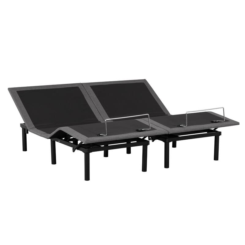 Adjustable Bed Base Frame with Wired Remote, Premium Metal Recliner Bed