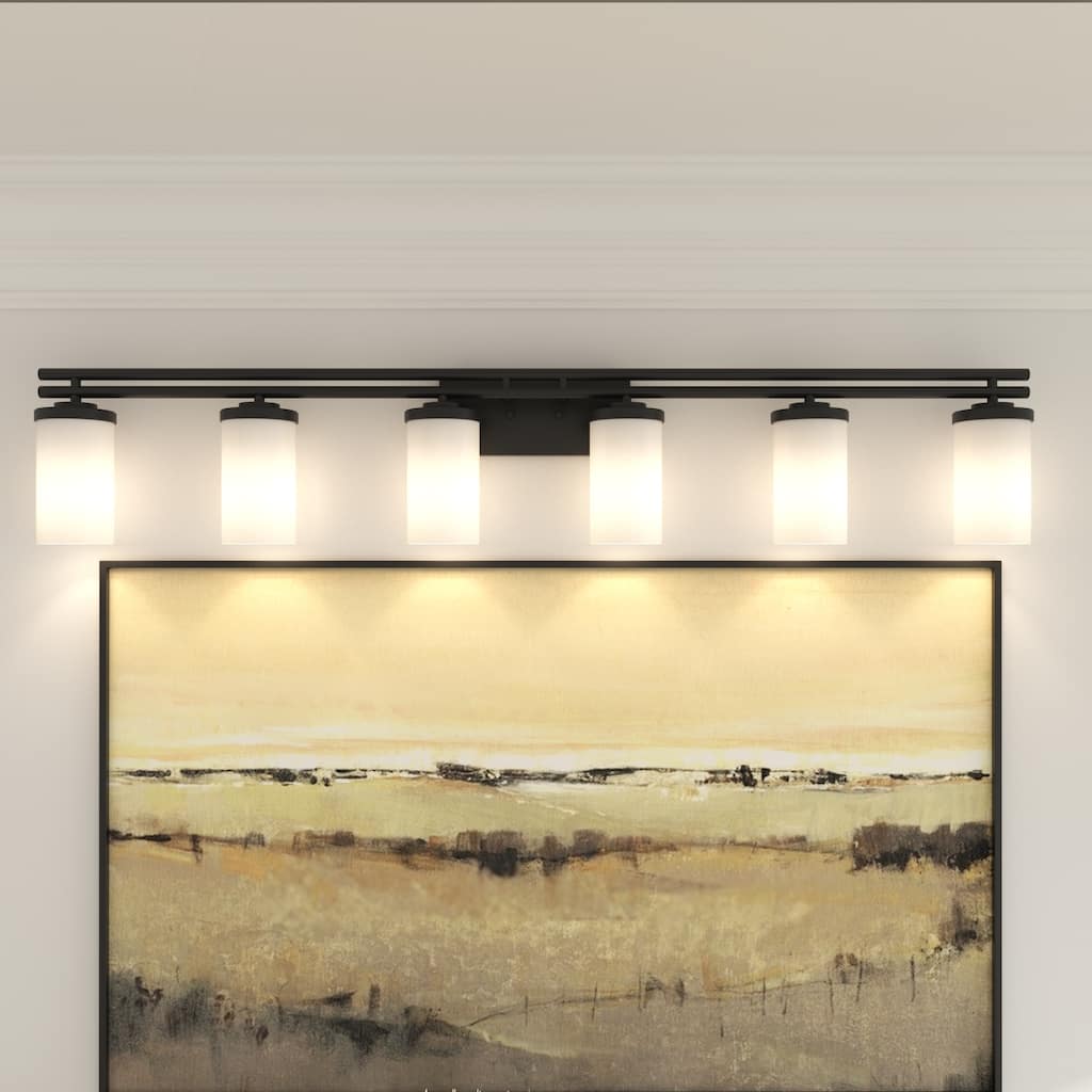 6-light Modern Farmhouse Black Bathroom Vanity Lights with UL Certified