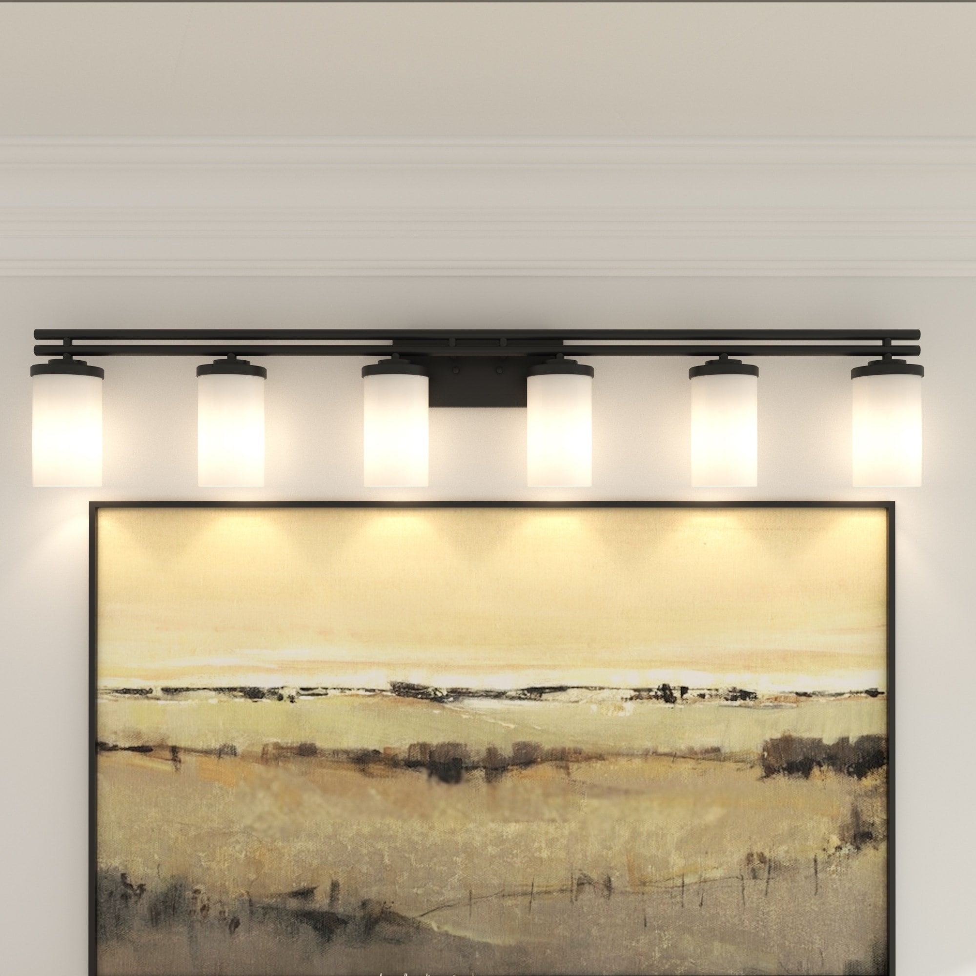 Acroma 6-light Modern Farmhouse Black Bathroom Vanity Lights with UL Certified