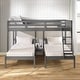 preview thumbnail 4 of 12, Dark Grey Full over Double Twin Bunk Bed