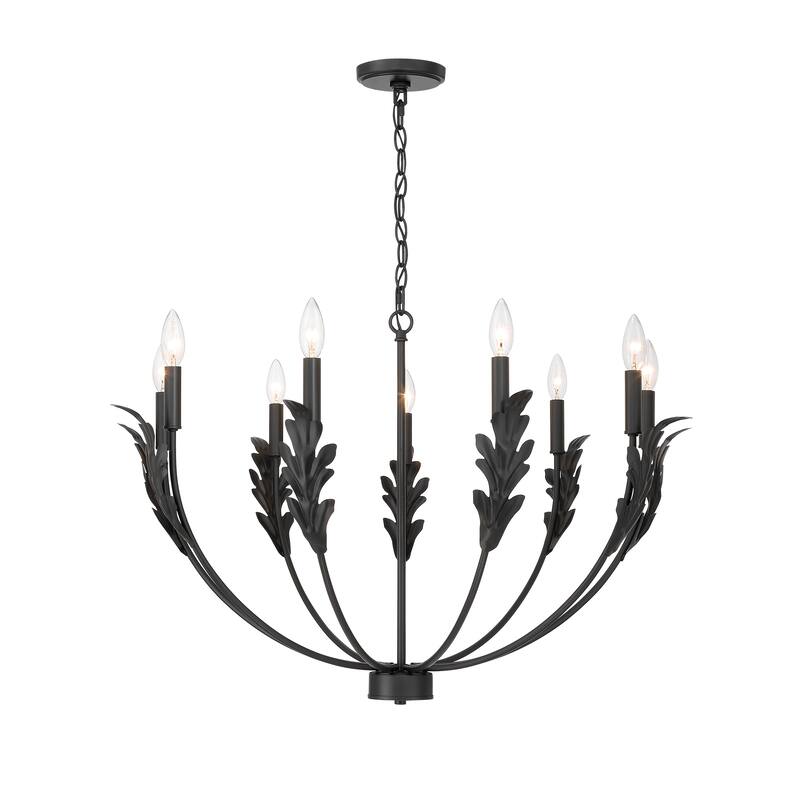 Acroma Black Vintage Leaf Pattern Pendant Light Ideal for Living Room Lighting