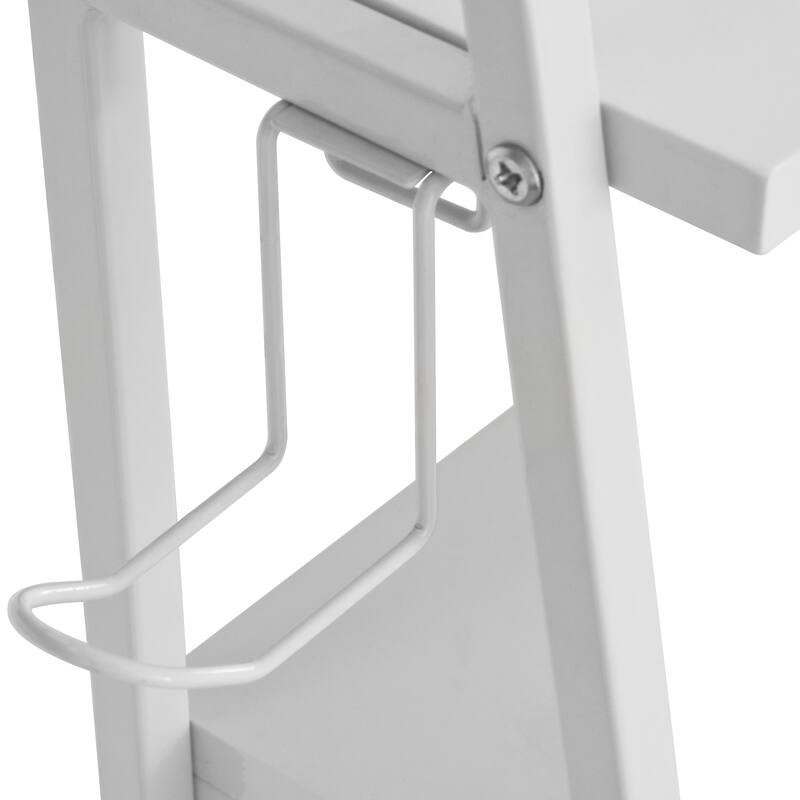 Modern Computer Desk with Magnetic Dry Erase Board, Open Storage Areas, and Top Shelf for Home Office or Study