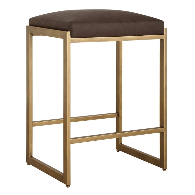 Uttermost Atticus Gold Counter Stool - 14.25"D x 17.75"W x 25.75"H