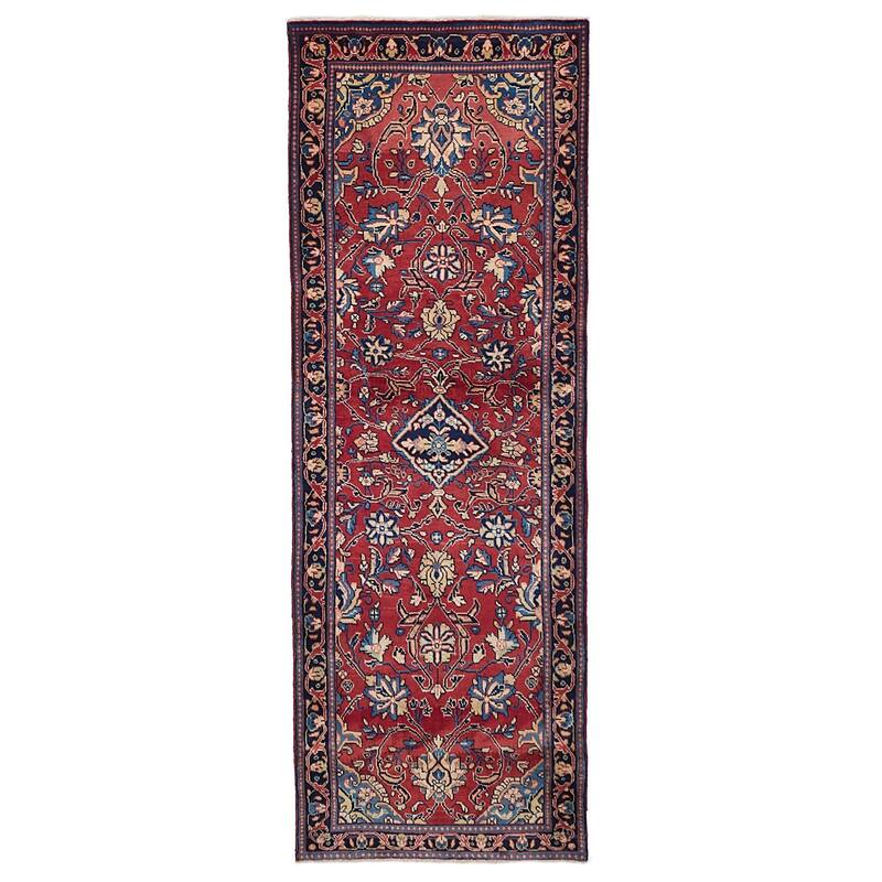 ECARPETGALLERY Hand-knotted Andelz Red Wool Rug - 3'5 x 10'1