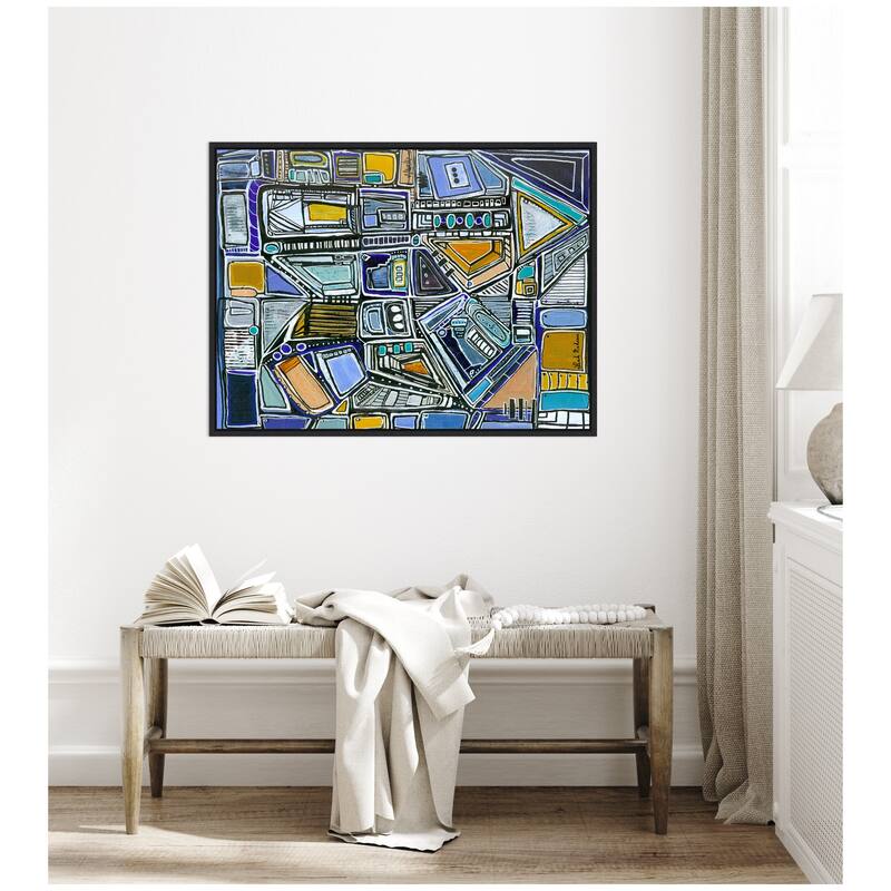 Kate and Laurel Sylvie Pacific Tower Horizontal Framed Canvas by Leah Nadeau