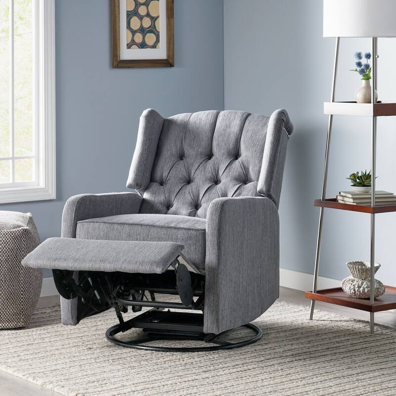 Roomfitters Classic Design, Manual Recliner Chair with 360-Degree Swivel, Relaxing Lounge Chair for Living Room