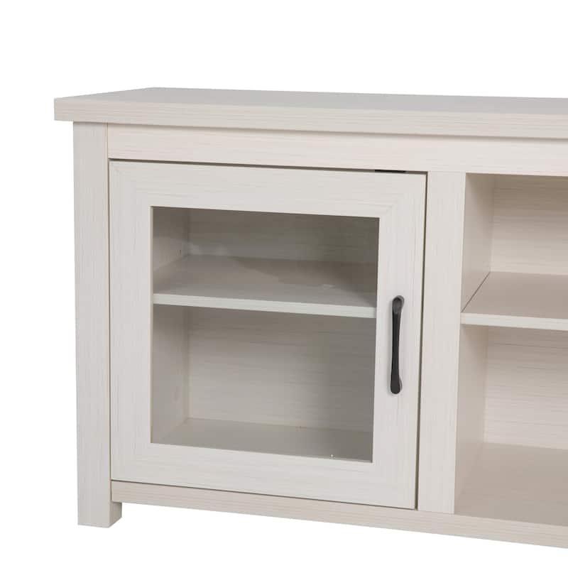Classic TV Stand for up to 80" TVs-Glass Fronted Doors-Modern Finish - 65"W x 16"D x 23.625"H