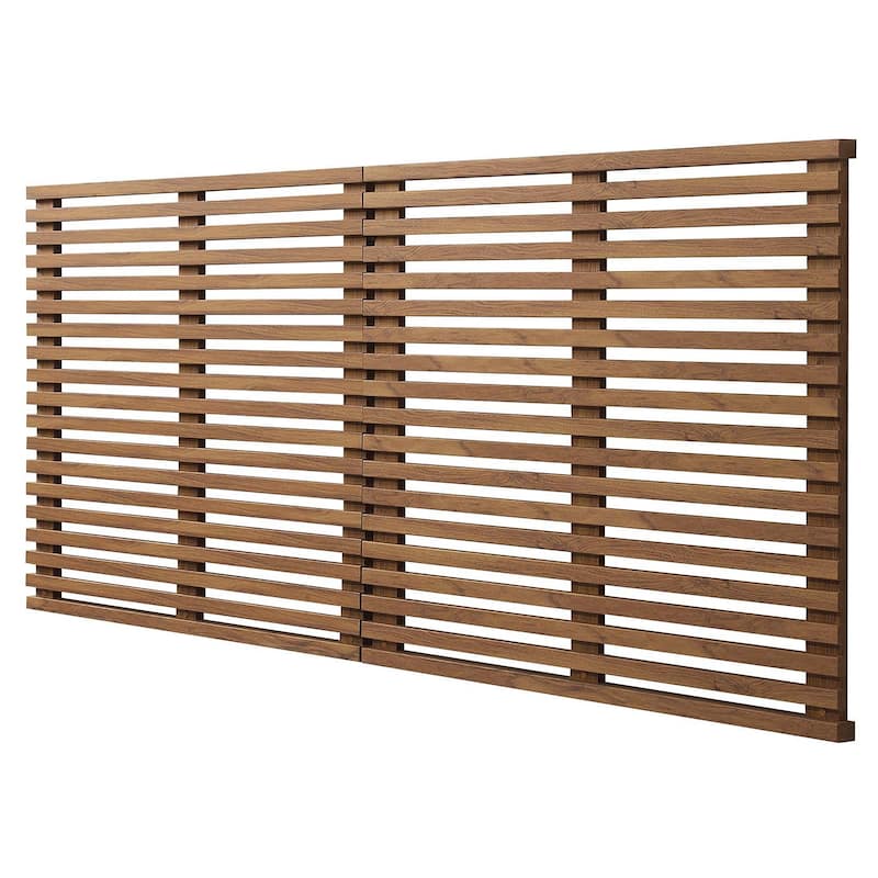 Vidalia Mid-century Modern Walnut Wooden Floating King Size Headboard