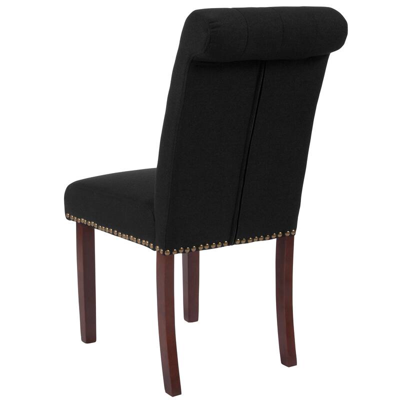 Parsons Rolled Back Accent Nail Trim Chairs (Set of 2) - 18.5"W x 27.5"D x 39.75"H