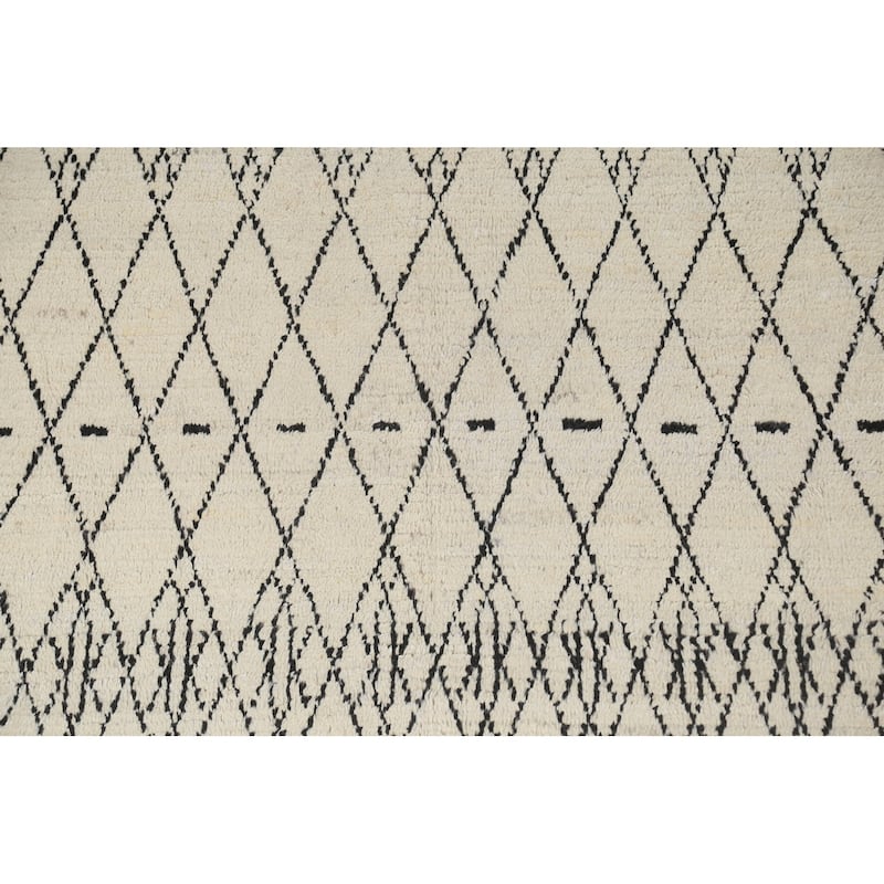 Trellis Moroccan Oriental Wool Area Rug Hand-knotted Home Decor Carpet - 8'0" x 10'5"