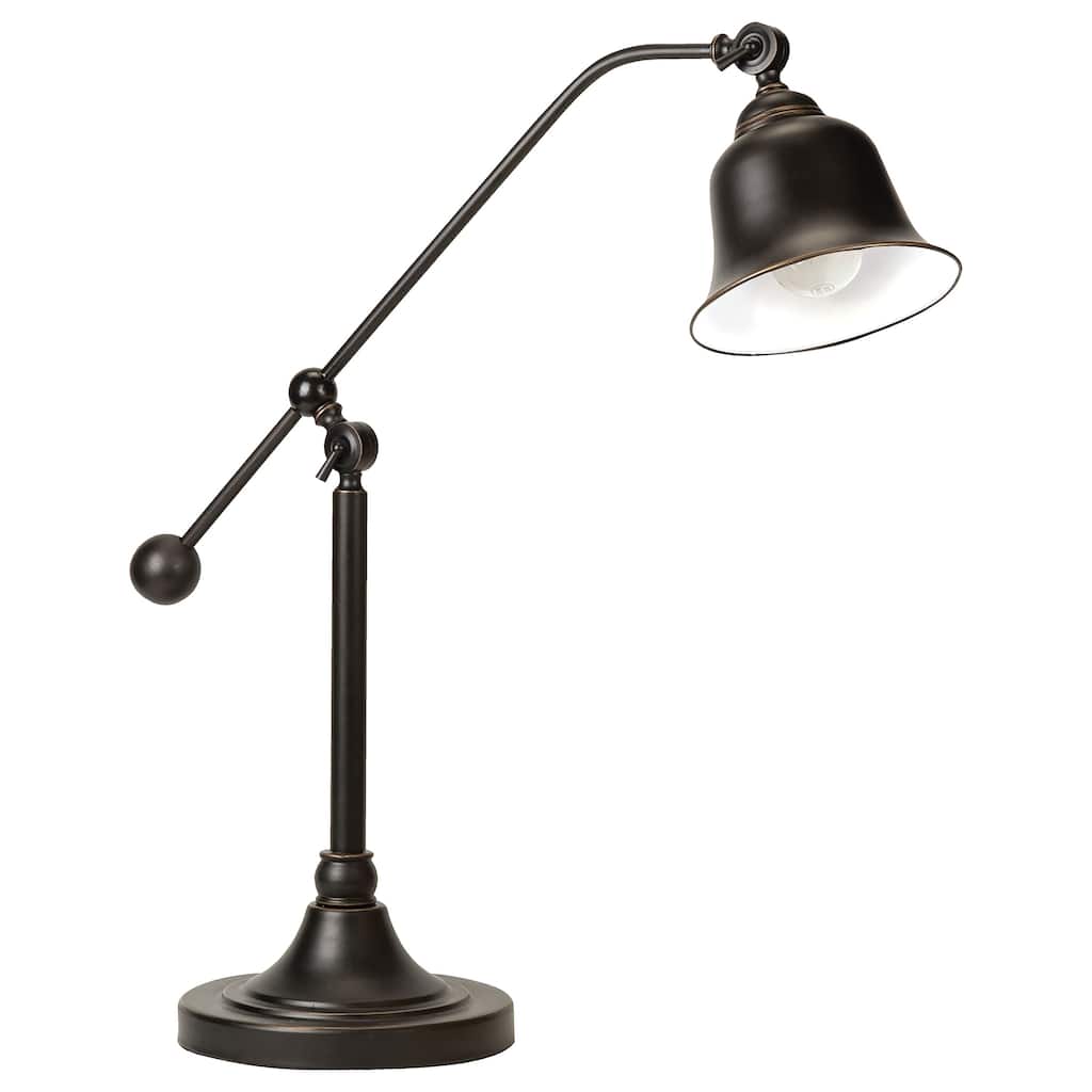 Eduardo 24.5-inch Bell Down Bridge Table Lamp Dark Bronze