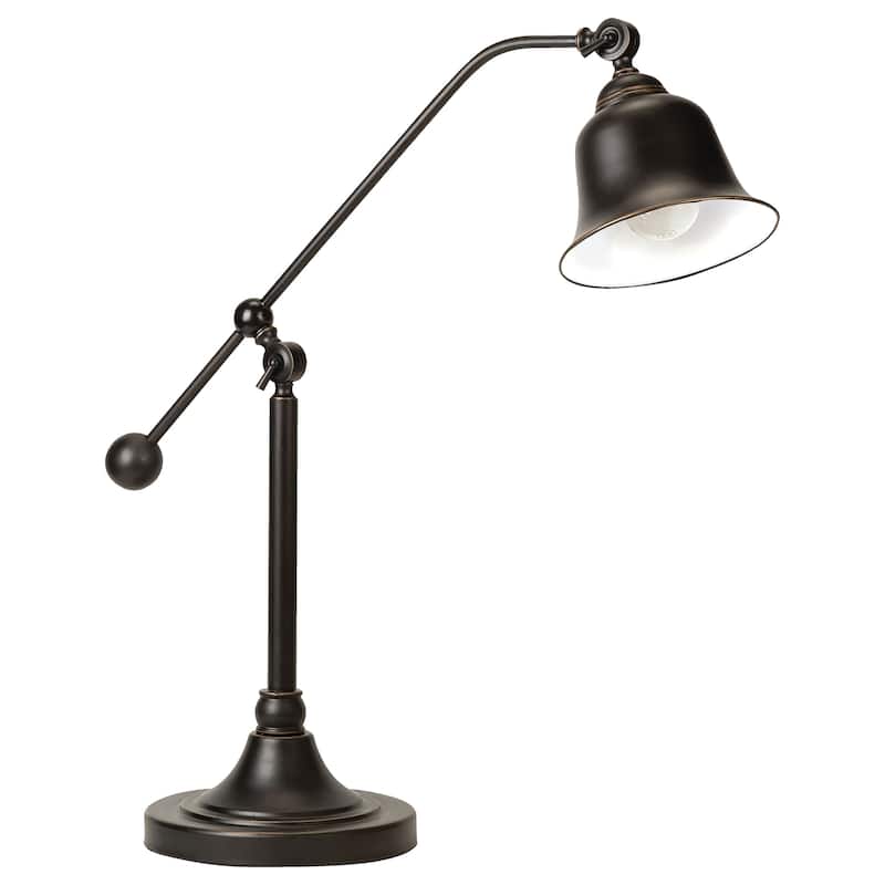 Eduardo 24.5-inch Bell Down Bridge Table Lamp Dark Bronze - 24.5-inch
