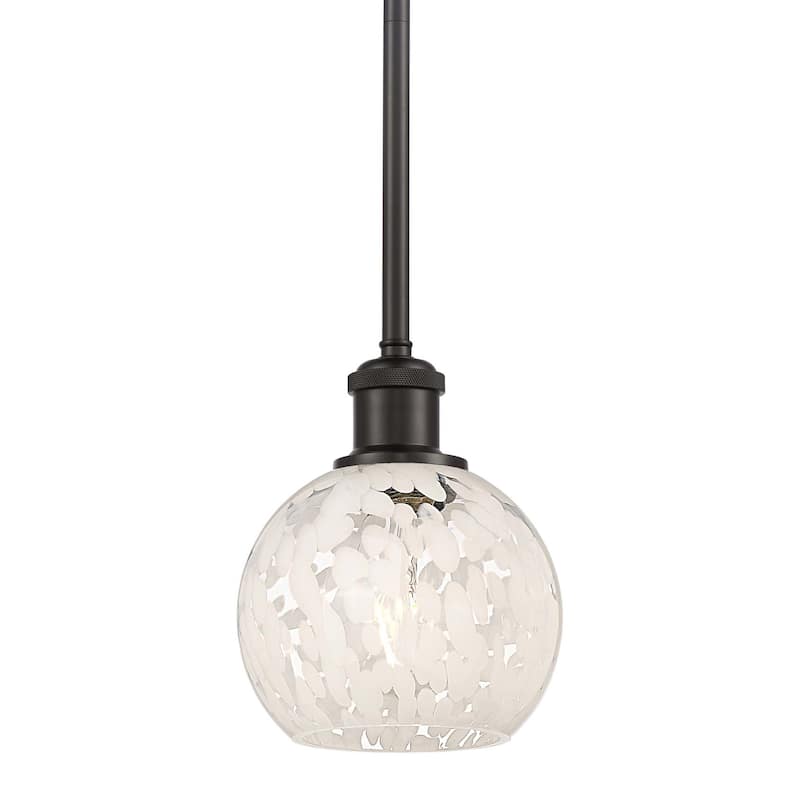 Innovations Lighting 516-1S-8-6 White Mouchette Pendant White - Oil Rubbed Bronze / White Mouchette