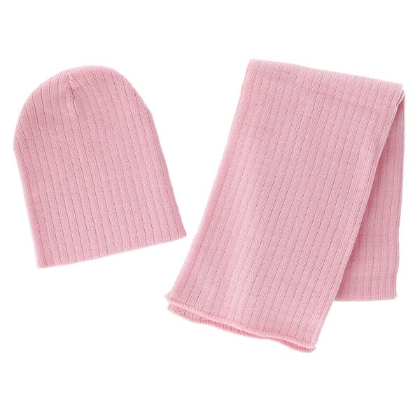 CTM Girls 4-7 Ribbed Slouchy Beanie Hat and Scarf Set