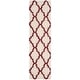 preview thumbnail 70 of 162, SAFAVIEH Dallas Shag Giusy Trellis 1.5-inch Thick Rug 2'3" x 10' Runner - Ivory/Red - Runner