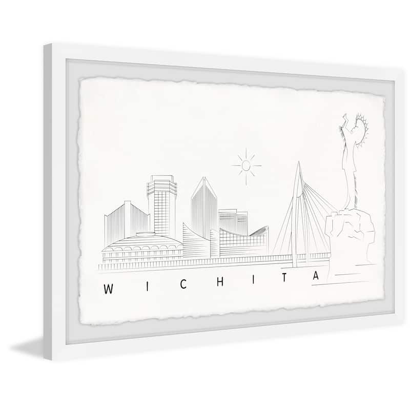 'Wichita Kansas Skyline' Framed Painting Print