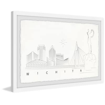 'Wichita Kansas Skyline' Framed Painting Print
