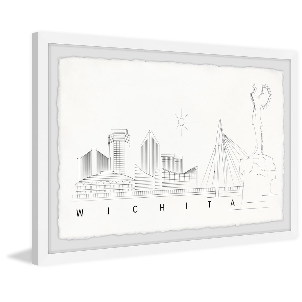'Wichita Kansas Skyline' Framed Painting Print